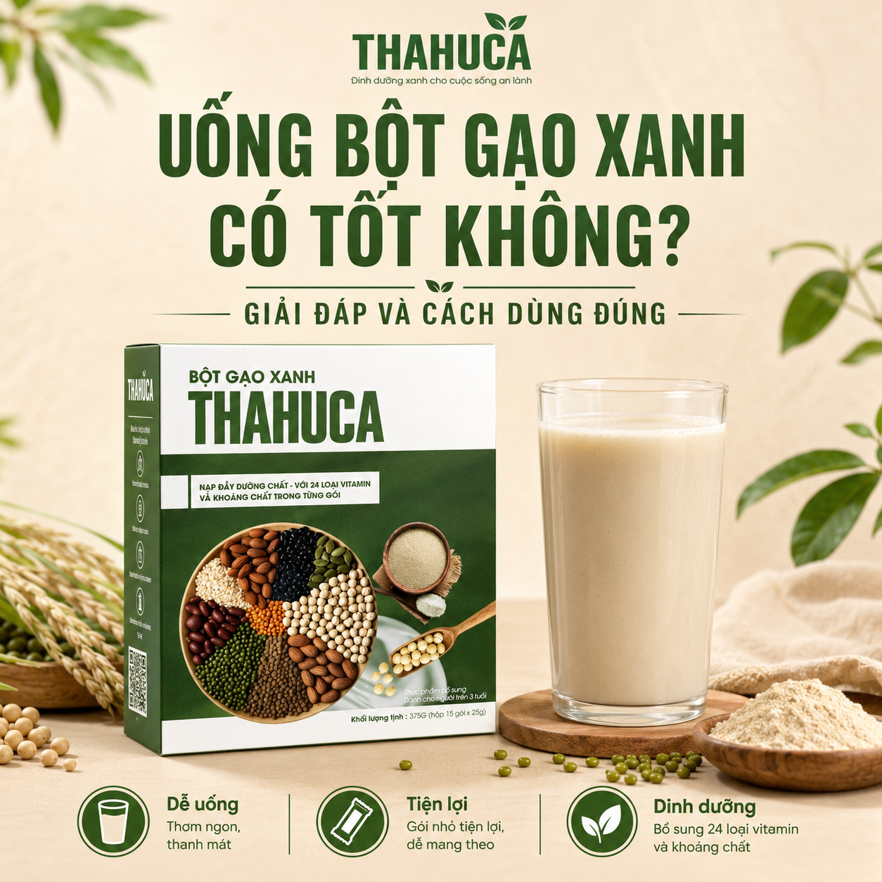Uống bột gạo xanh có tốt không? Giải đáp và cách dùng đúng