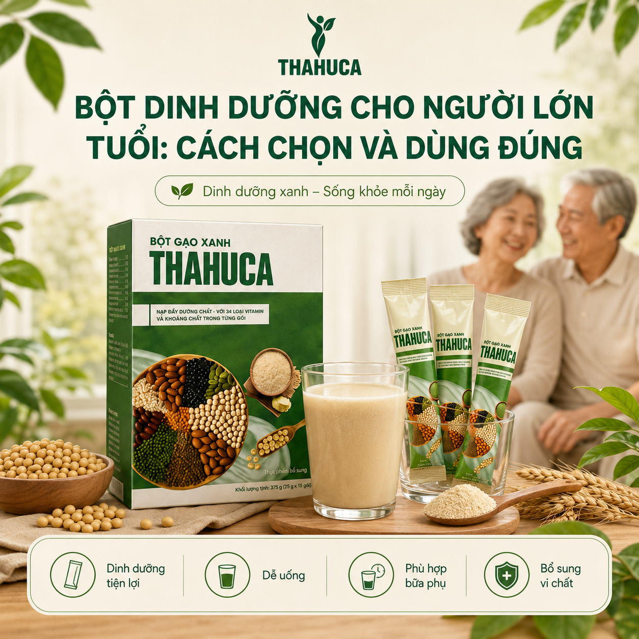 Bột dinh dưỡng cho người lớn tuổi: cách chọn và dùng đúng