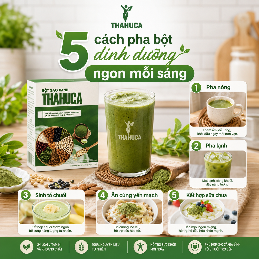 5 cách pha bột dinh dưỡng ngon mỗi sáng