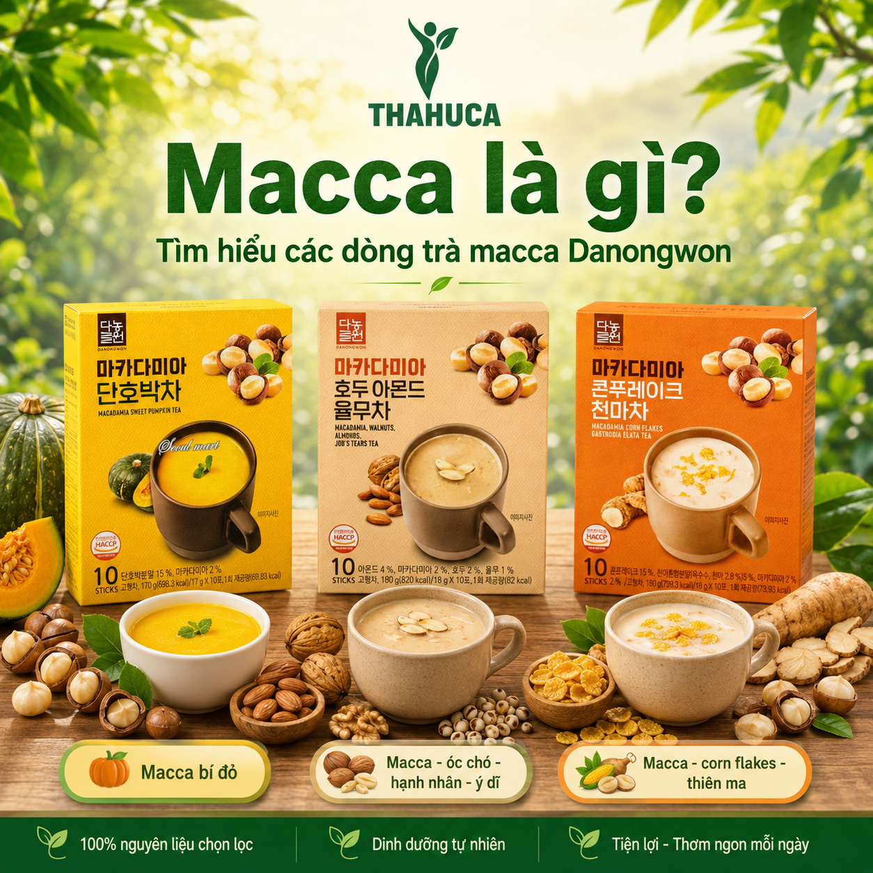 Macca là gì? Tìm hiểu các dòng trà macca Danongwon