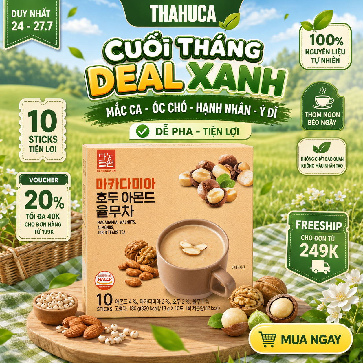 Bột Macca – Óc chó – Hạnh nhân – Ý dĩ Danongwon