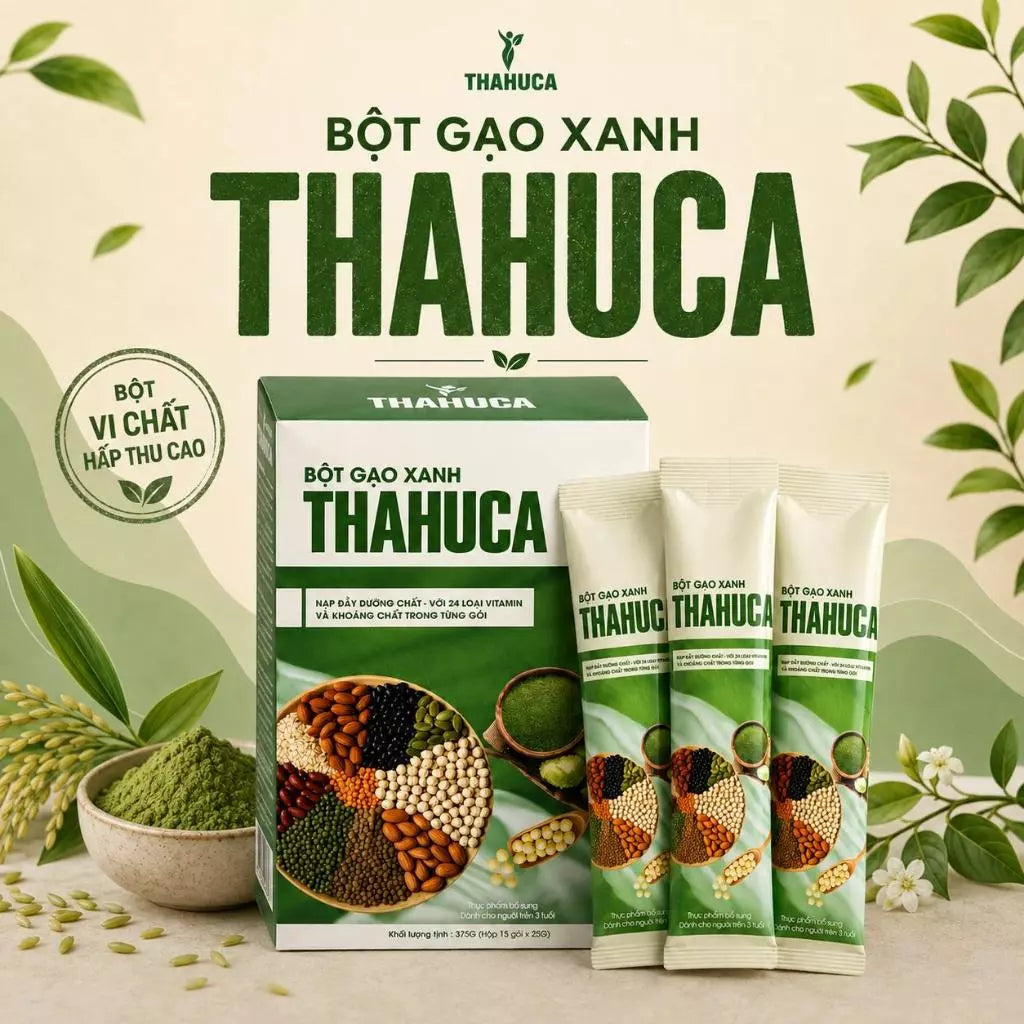 Thahuca Bột Vi Chất Gạo Xanh 15 Gói/25g – Bổ Sung Đạm Thực Vật & 24 Vitamin