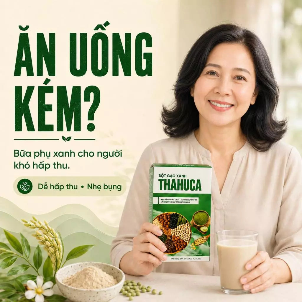 Thahuca Bột Vi Chất Gạo Xanh 15 Gói/25g – Bổ Sung Đạm Thực Vật & 24 Vitamin