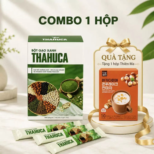 Thahuca Bột Vi Chất Gạo Xanh 15 Gói/25g – Bổ Sung Đạm Thực Vật & 24 Vitamin