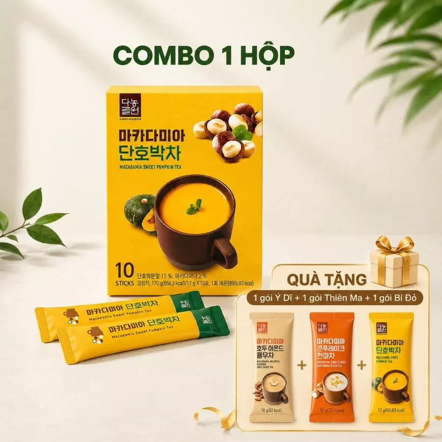 Danongwon Bột Ngũ Cốc Macca Bí Đỏ 10 Gói/17g – Bổ Sung Chất Xơ & Dinh Dưỡng