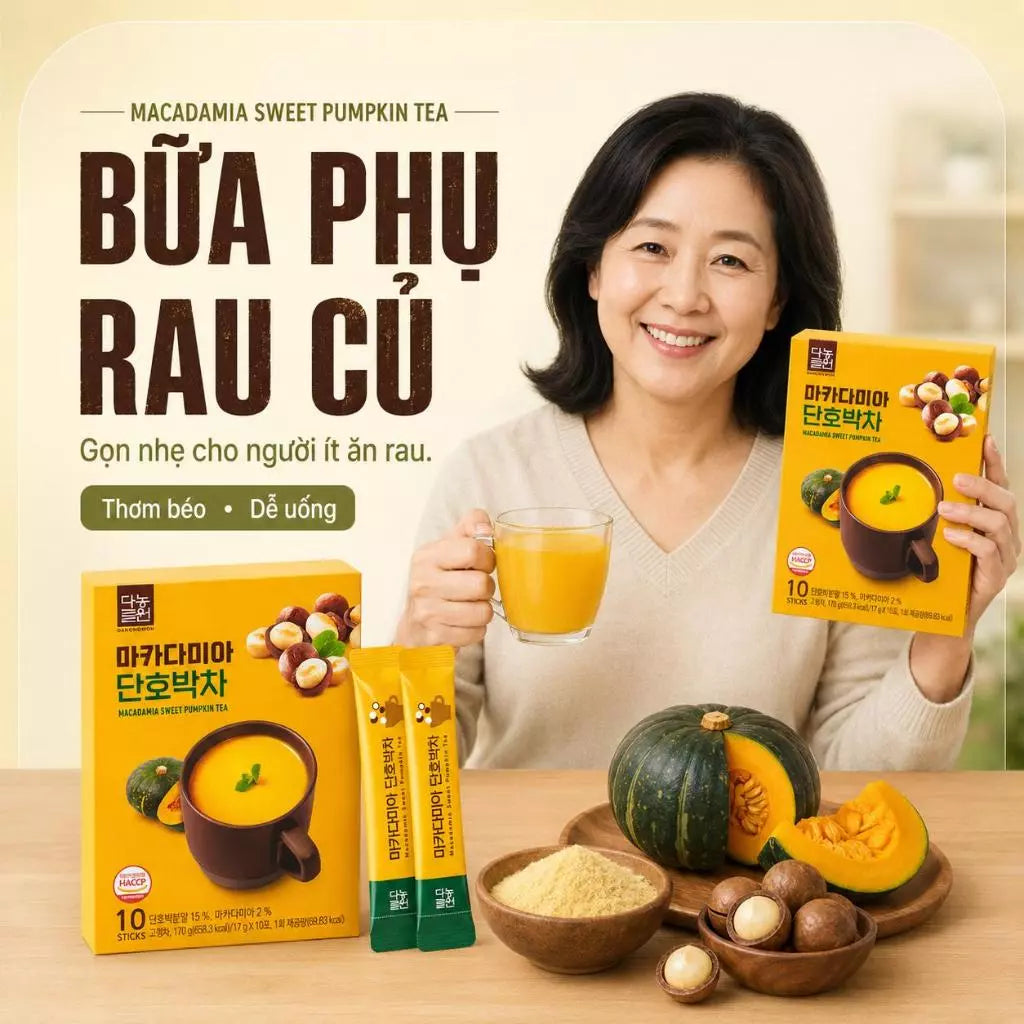 Danongwon 3 Hộp Bột Ngũ Cốc Macca Bí Đỏ 10 Gói/17g – Bổ Sung Chất Xơ & Dinh Dưỡng