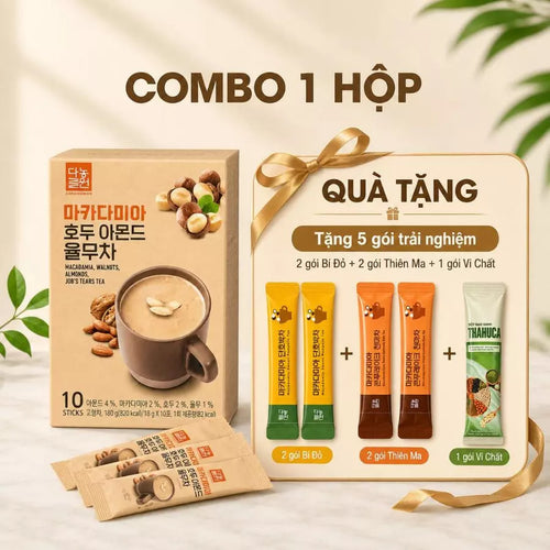 Danongwon Bột Ngũ Cốc Macca Ý Dĩ 10 Gói/18g – Bổ Sung Năng Lượng & Omega-3 Thực Vật