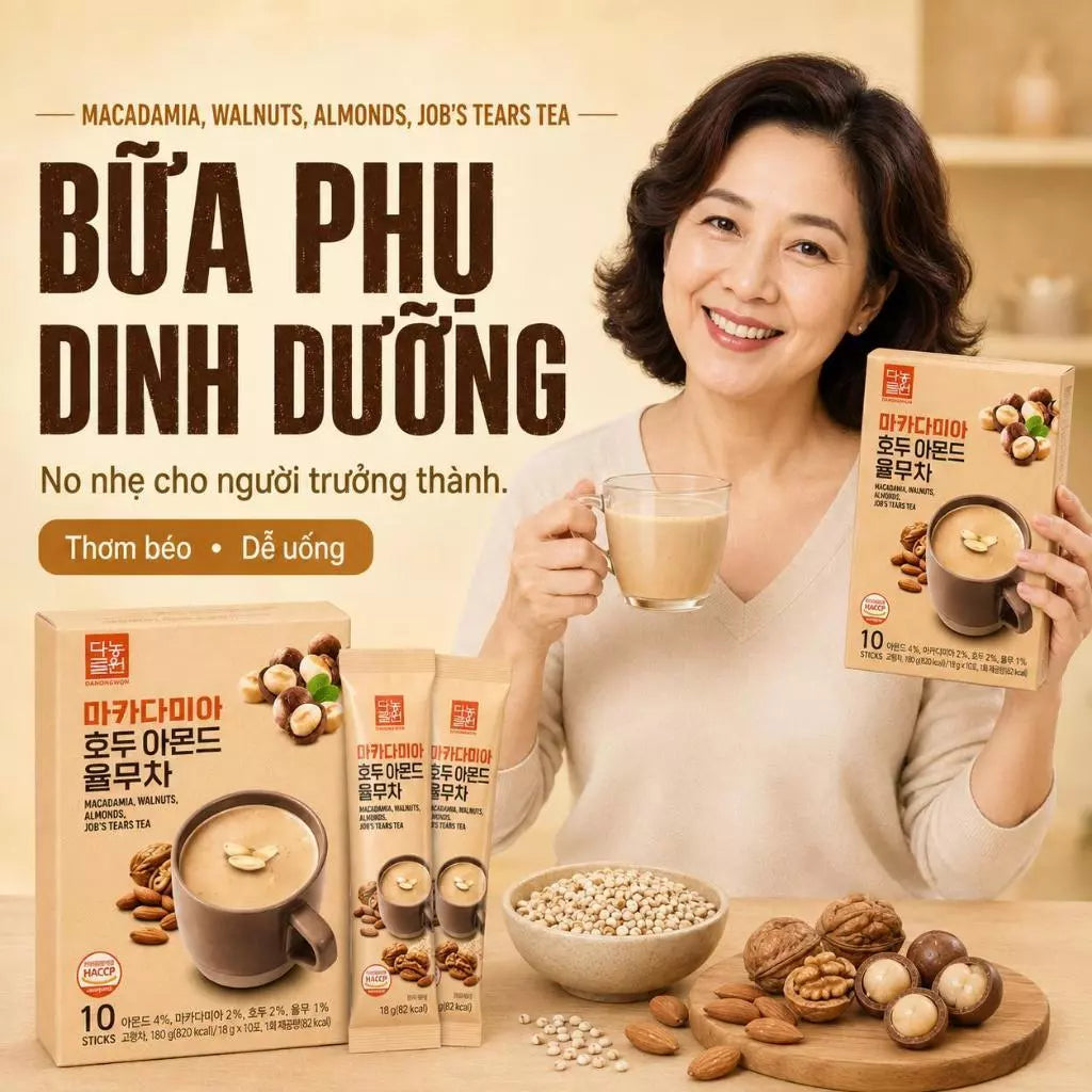 Danongwon 5 Hộp Bột Ngũ Cốc Macca Ý Dĩ 10 Gói/18g – Bổ Sung Năng Lượng & Omega-3 Thực Vật