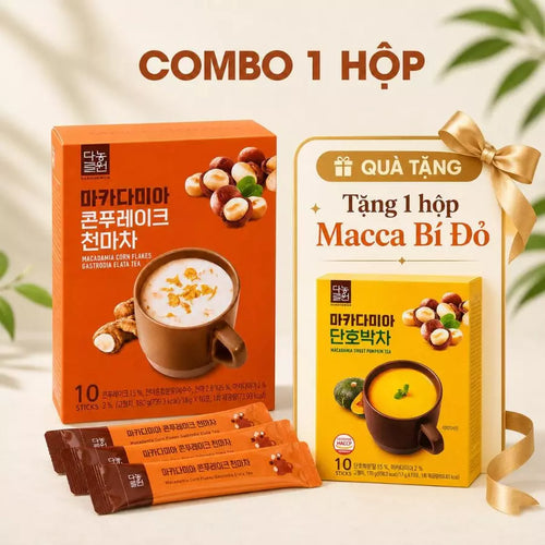 Danongwon Bột Ngũ Cốc Macca Thiên Ma 10 Gói/18g – Hỗ Trợ Giảm Căng Thẳng, Chống Oxy Hoá