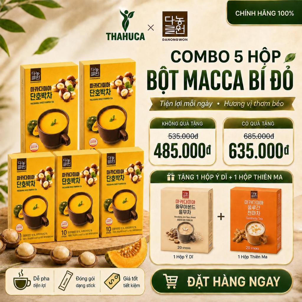 Danongwon 5 Hộp Bột Ngũ Cốc Bí Đỏ 10 Gói/18g – Bổ Sung Dinh Dưỡng