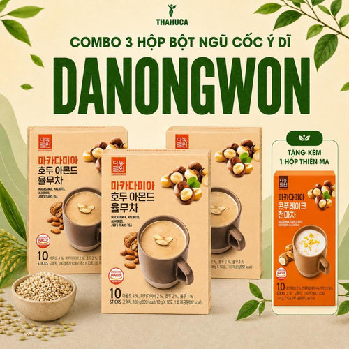 Danongwon 3 Hộp Bột Ngũ Cốc Macca Ý Dĩ 10 Gói/18g – Bổ Sung Chất Xơ & Dinh Dưỡng