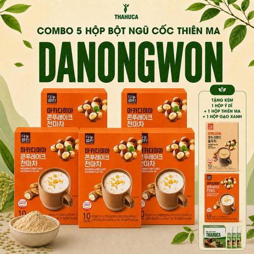 Danongwon 5 Hộp Bột Ngũ Cốc Macca Thiên Ma 10 Gói/18g – Bổ Sung Dinh Dưỡng