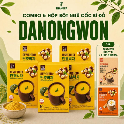 Danongwon 5 Hộp Bột Ngũ Cốc Bí Đỏ 10 Gói/18g – Bổ Sung Dinh Dưỡng